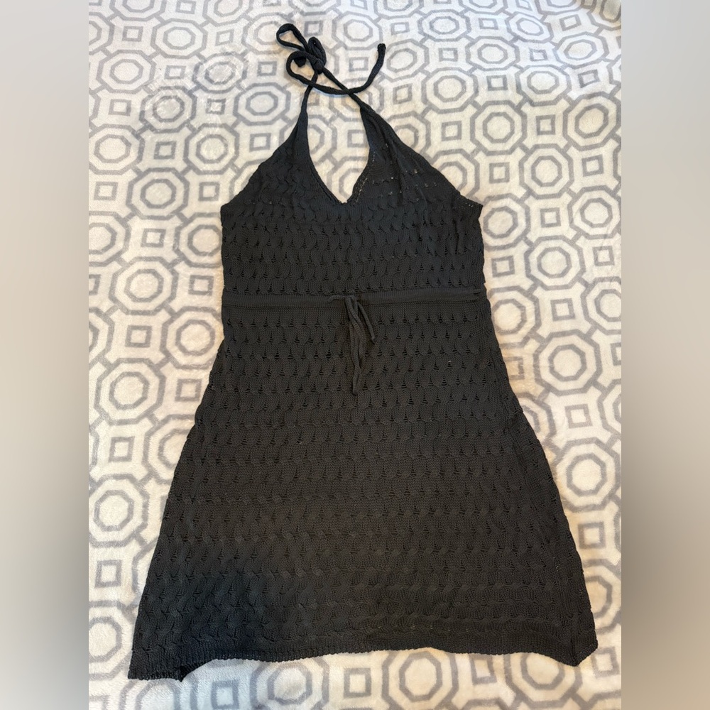 Black Halter Neck cover up Dress